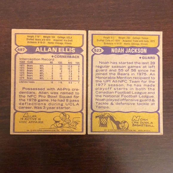 Vintage Topps NFL Chicago Bears Football Card Bundle - Picture 14 of 16